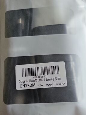 Black USB-C Charger for iPhone 15 Mini & Samsung